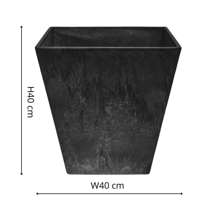 Ella Outdoor Large Planter Black Stone Finish - Frost Resistant UV Stable Built - in Drainage Quality Home Decor Garden & Outdoor Living and Gifts