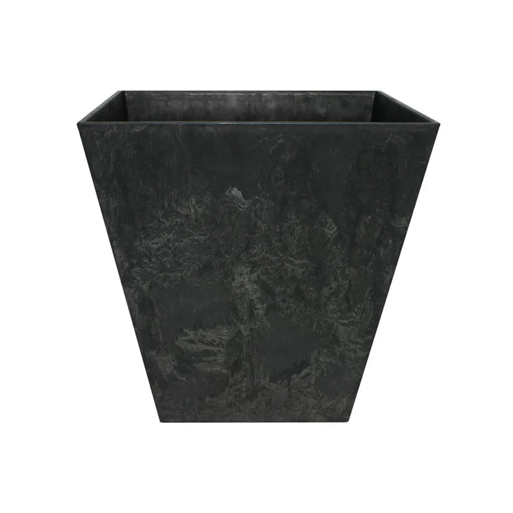Ella Outdoor Medium Planter Black Stone Finish - Frost Resistant, Built - in Drainage Quality Home Decor Garden & Outdoor Living and Gifts