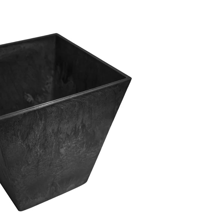 Ella Small Outdoor Planter Black Stone Finish - Frost Resistant, Built - in Drainage Quality Home Decor Garden & Outdoor Living and Gifts