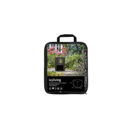 Fire Pit Square Cover Black w/Cord Toggles & Velcro Fasteners - Frost Resistant Quality Home Decor Garden & Outdoor Living and Gifts