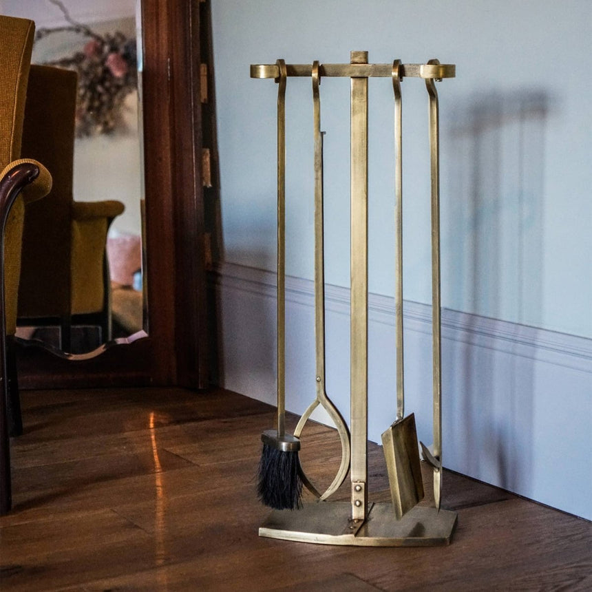 Fireside Companion Set Brass H72cm W28.5cm Luxury Home Decor Garden & Outdoor And Gifts