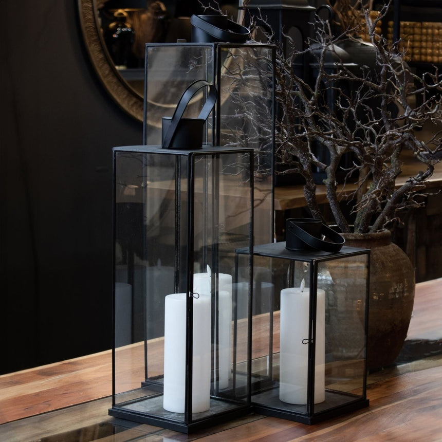 Flat Top Medium Black Lantern Luxury Home Decor Garden & Outdoor And Gifts