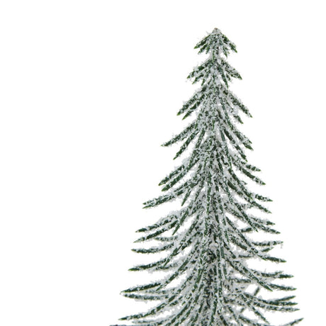 Forest Collection - Snow Covered Single Spindle Tree In Wood Log - Decoration Ornament - Large 35cm Tall Luxury Home Decor Garden & Outdoor And Gifts