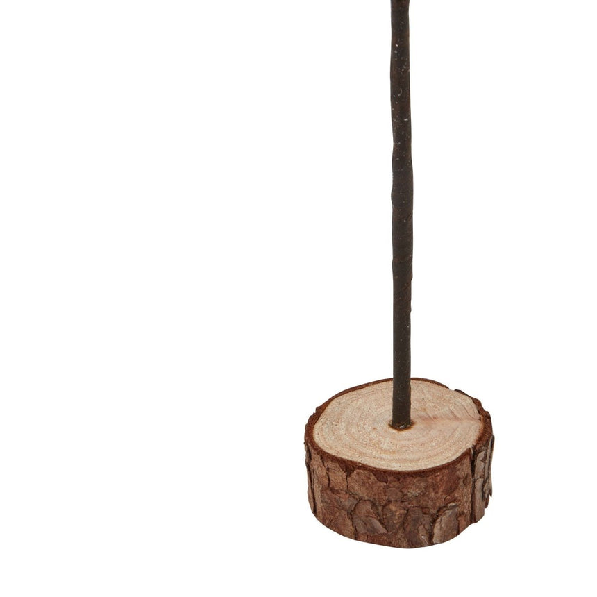 Forest Collection - Snow Covered Single Spindle Tree In Wood Log - Decoration Ornament - Medium 30cm Tall Luxury Home Decor Garden & Outdoor And Gifts