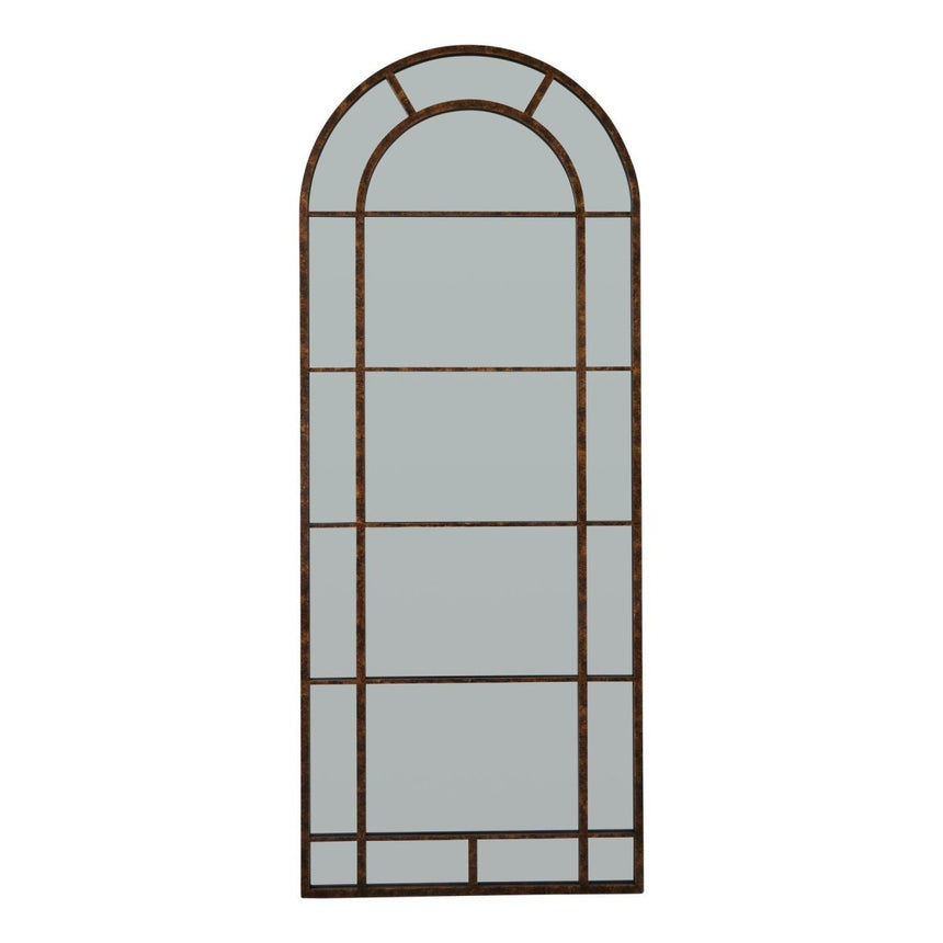 Full Length Freestanding Rust Effect Large Arched Window Mirror 200cm Tall - Freestanding Mirrors UK Luxury Home Decor Garden & Outdoor And Gifts