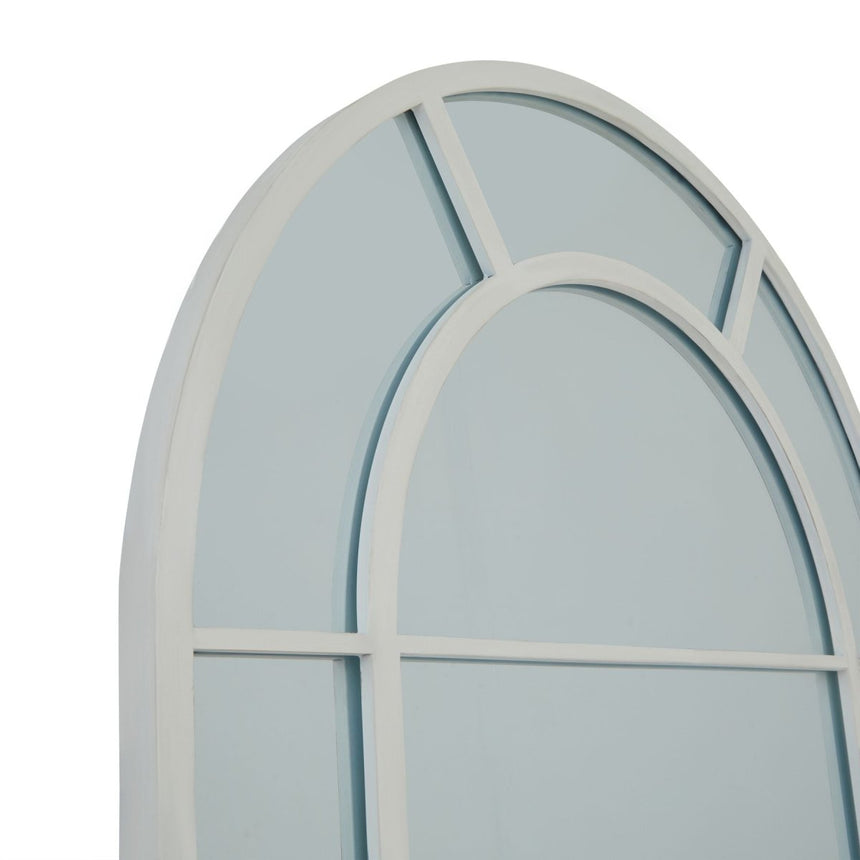 Full Length Freestanding White Large Wooden Arched Window Mirror 200cm Tall - Freestanding Mirrors UK Luxury Home Decor Garden & Outdoor And Gifts