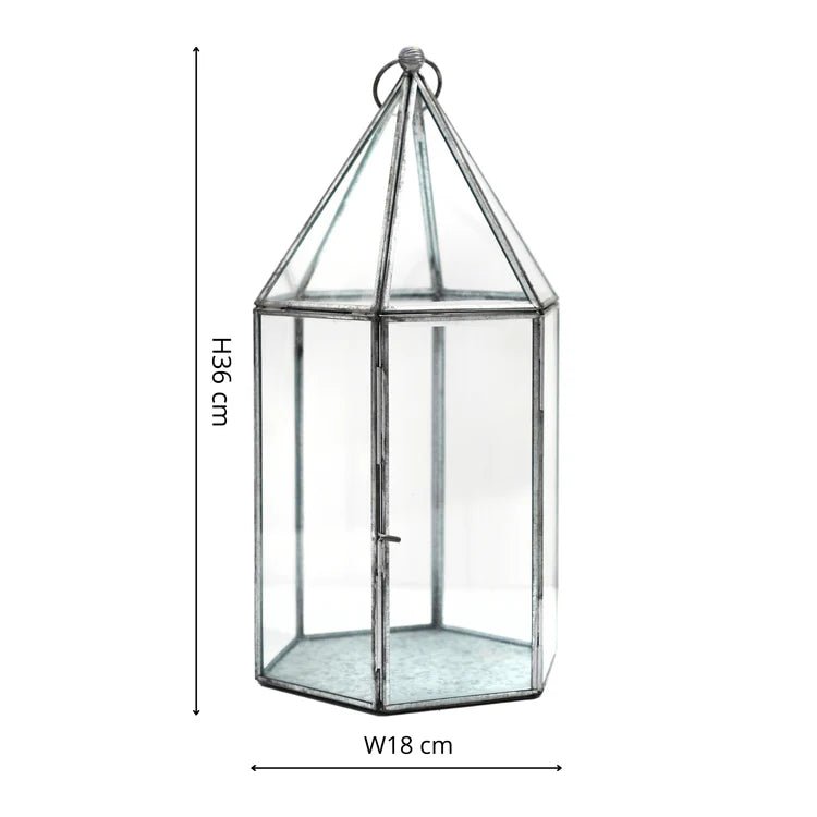 Galvanised Metal Glass House Terrarium Luxury Home Decor Garden & Outdoor And Gifts