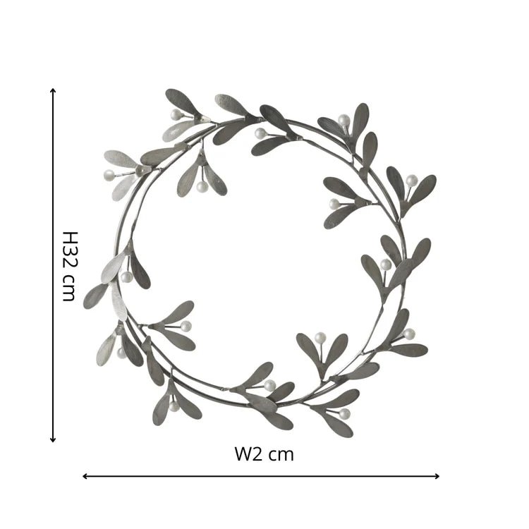 Galvanised Mistletoe Wreath Quality Home Decor Garden & Outdoor Living and Gifts
