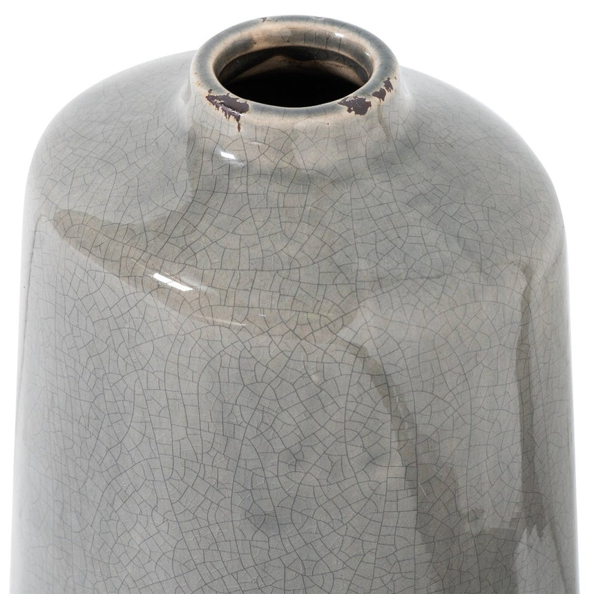 Garda Grey Crackle Glazed Liv Vase - Glazed Ceramic Vases UK Luxury Home Decor Garden & Outdoor And Gifts