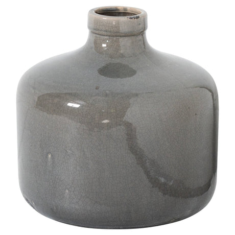 Garda Grey Glazed Chive Neutral Vase - Glazed Ceramic Vases UK Luxury Home Decor Garden & Outdoor And Gifts
