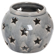 Garda Grey Large Star Ceramic Candle Lantern - Candle Lanterns UK Luxury Home Decor Garden & Outdoor And Gifts