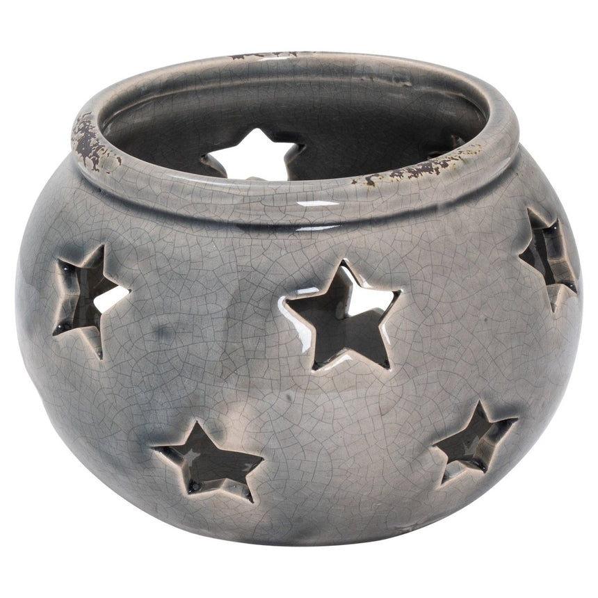 Garda Star Distressed Ceramic Glaze Candle Lantern - Candle Lanterns UK Luxury Home Decor Garden & Outdoor And Gifts