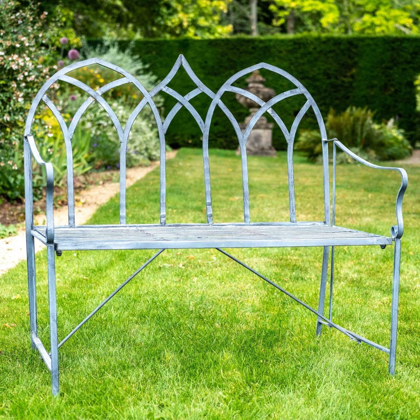 Garden Bench - Lead Colour - Gothic Style Quality Home Decor Garden & Outdoor Living and Gifts