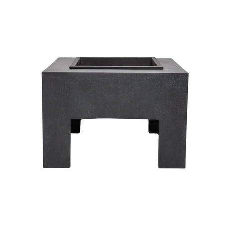 Garden Fire Pit/Bowl & Square Console Granite Grey & Black Steel - Frost Resistant UV Stable Quality Home Decor Garden & Outdoor Living and Gifts