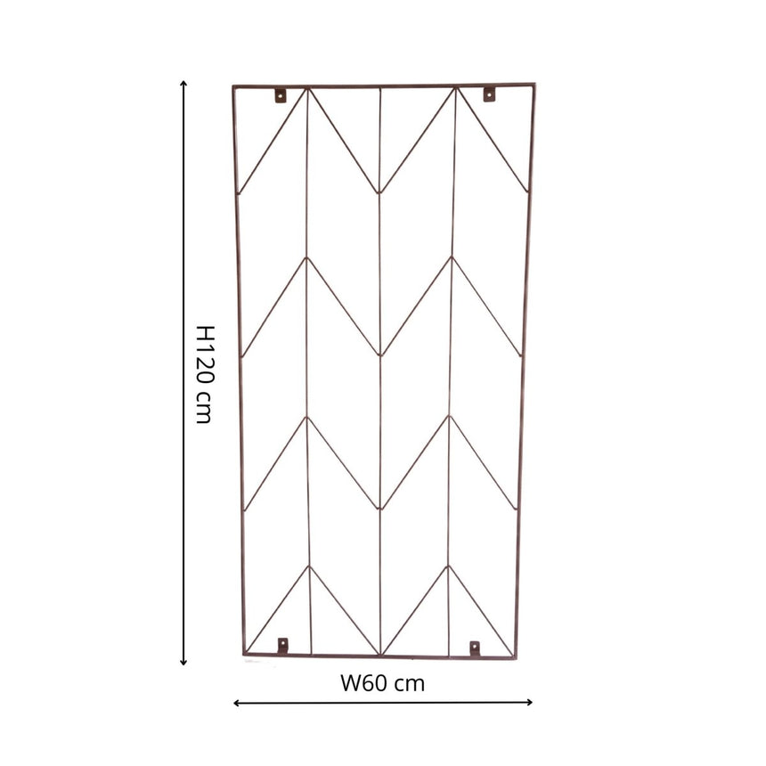Garden Wall Plant Trellis Herringbone Design Metal Bronze Finish - Ideal For Climbing Rose Quality Home Decor Garden & Outdoor Living and Gifts