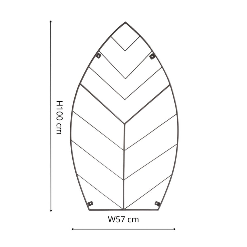 Garden Wall Trellis Leaf Design Metal - Bronze Finish, Handcrafted Pattern, Frost Resistant Quality Home Decor Garden & Outdoor Living and Gifts