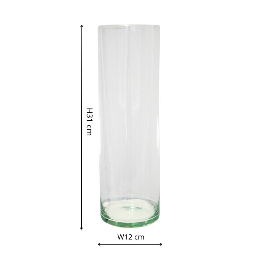 Glass Cylinder Lantern With Sand H31 D12cm Luxury Home Decor Garden & Outdoor And Gifts