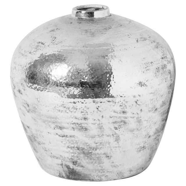 Hammered Silver Astral Vase - Decorative Ceramic Vases UK Luxury Home Decor Garden & Outdoor And Gifts