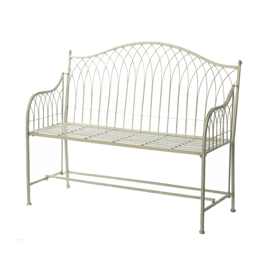Hampton Garden Bench - Cream - Gothic Style - Pre - Assembled, Foldable for Easy Storage Quality Home Decor Garden & Outdoor Living and Gifts