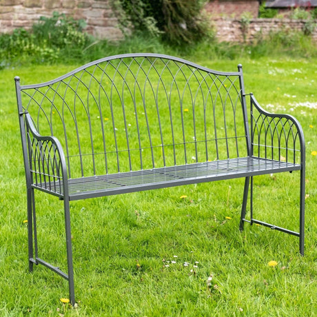 Hampton Garden Bench - Umber Grey - Gothic Style - Pre - Assembled, Foldable for Easy Storage Quality Home Decor Garden & Outdoor Living and Gifts