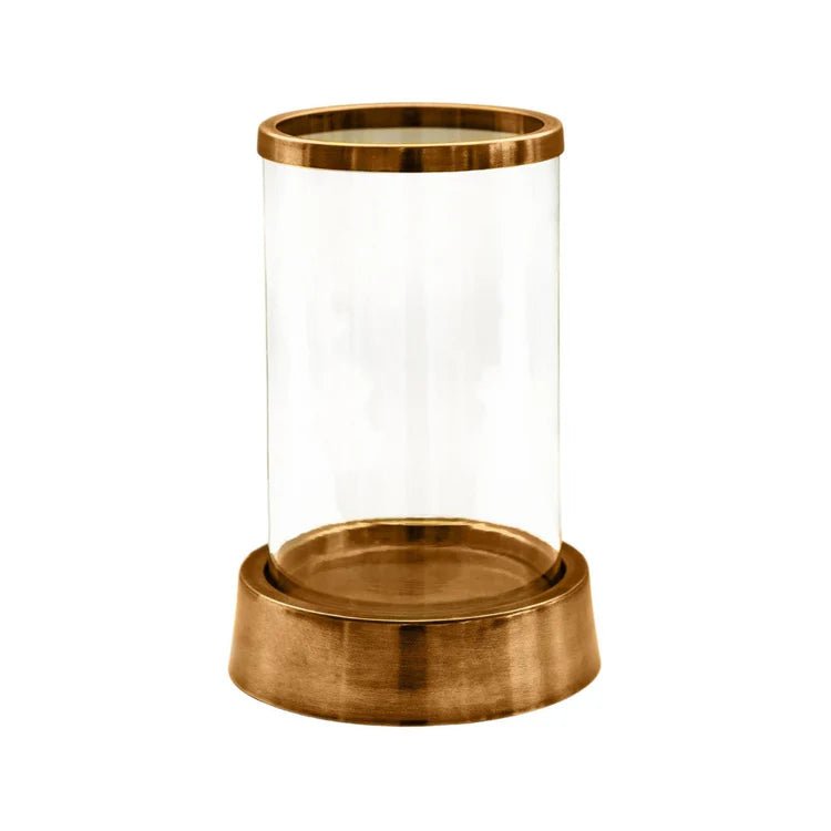 Hampton Hurricane Lantern in Antique Brass H40cm W24cm Luxury Home Decor Garden & Outdoor And Gifts