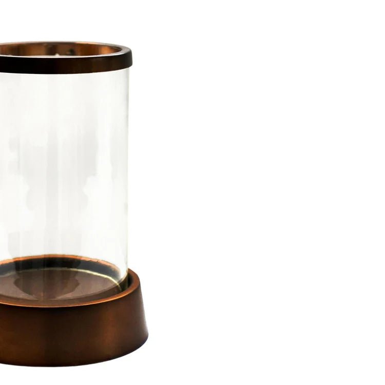 Hampton Hurricane Lantern in Copper H28cm W18cm Luxury Home Decor Garden & Outdoor And Gifts