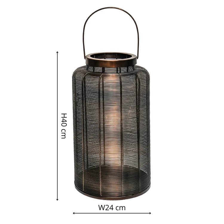 Hampton Large Outdoor Garden Lantern - Copper Finis, Woven Metal Quality Home Decor Garden & Outdoor Living and Gifts