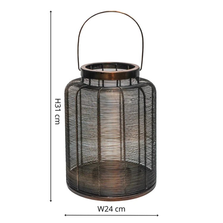 Hampton Small Outdoor Garden Lantern - Copper Finis, Woven Metal Quality Home Decor Garden & Outdoor Living and Gifts