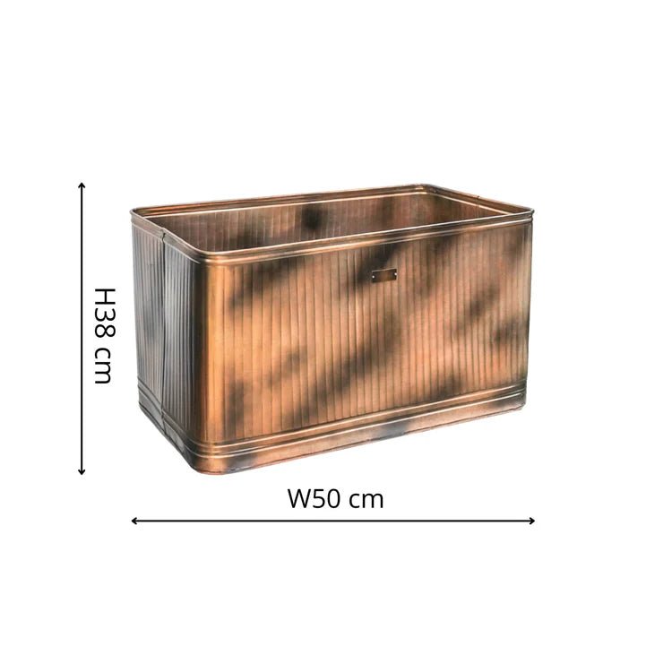 Hampton Small Outdoor Planter Rectangular Copper Finish - UV Stable, Rust & Frost Resistant Quality Home Decor Garden & Outdoor Living and Gifts