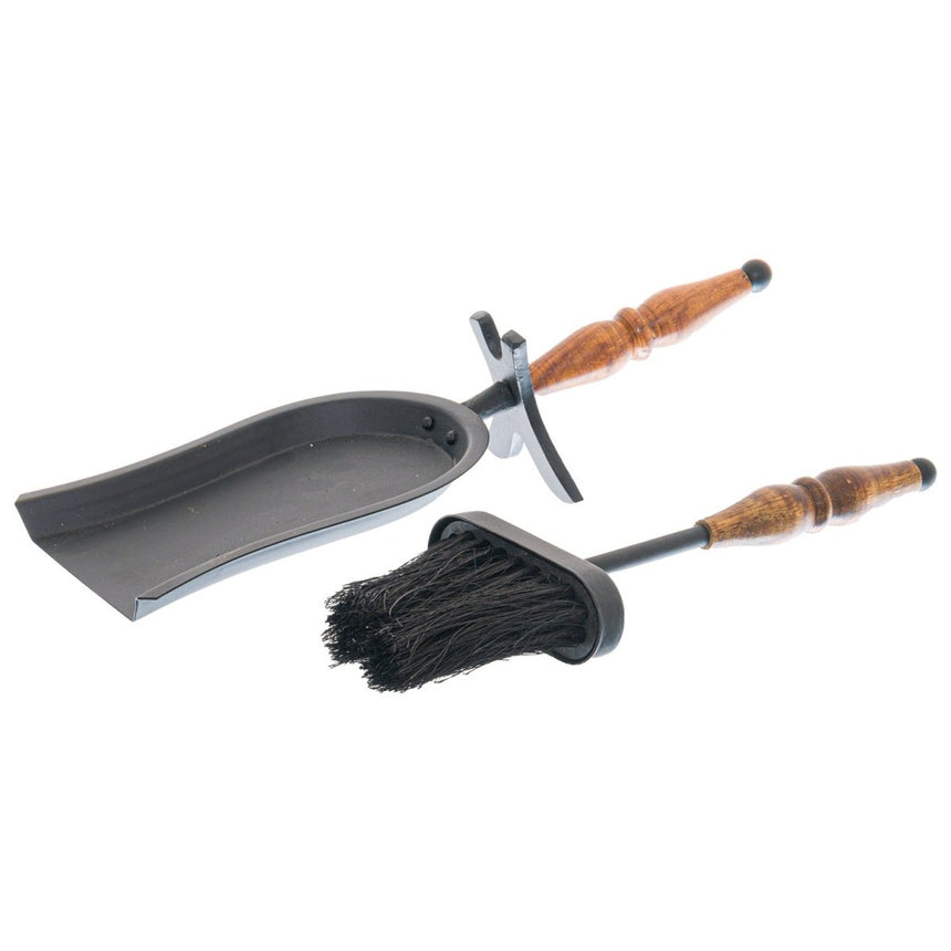 Fireplace Hearth Tidy With Hand - Turned Wood Handle - Hand Brush and Shovel Luxury Home Decor Garden & Outdoor And Gifts