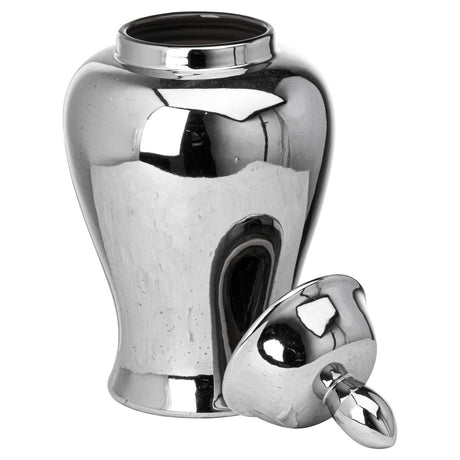 Handcrafted Chrome Slim Neck Large Ginger Jar - Decorative Vases UK Luxury Home Decor Garden & Outdoor And Gifts