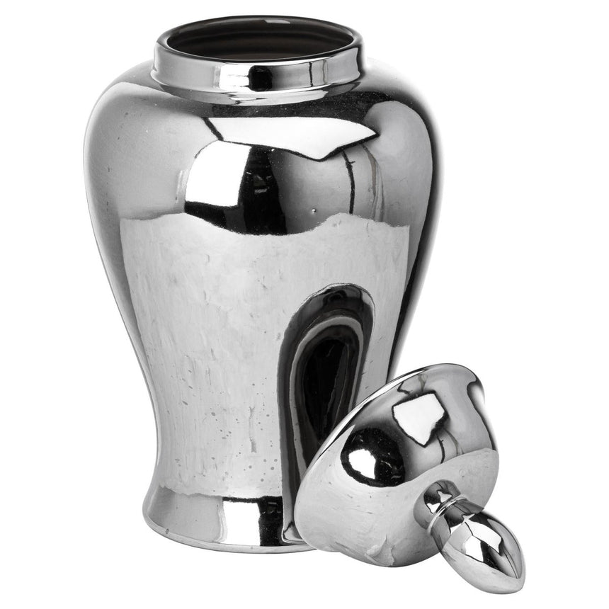 Handcrafted Chrome Slim Neck Large Ginger Jar - Decorative Vases UK Luxury Home Decor Garden & Outdoor And Gifts