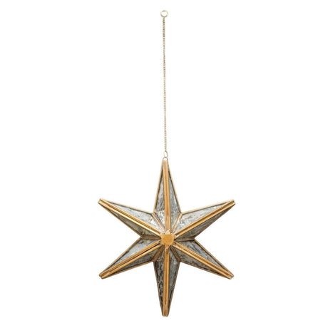 Hanging Antique Brass Mercury Glass Star H25Cm W25Cm D4.5Cm Luxury Home Decor Garden & Outdoor And Gifts