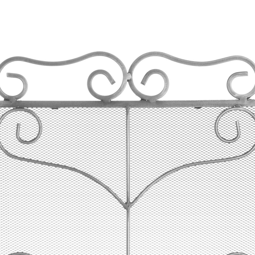 Large Heavy Duty Antique Silver Firescreen & Wood Stove Fire Guard Luxury Home Decor Garden & Outdoor And Gifts