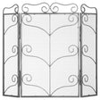 Large Heavy Duty Antique Silver Firescreen & Wood Stove Fire Guard Luxury Home Decor Garden & Outdoor And Gifts