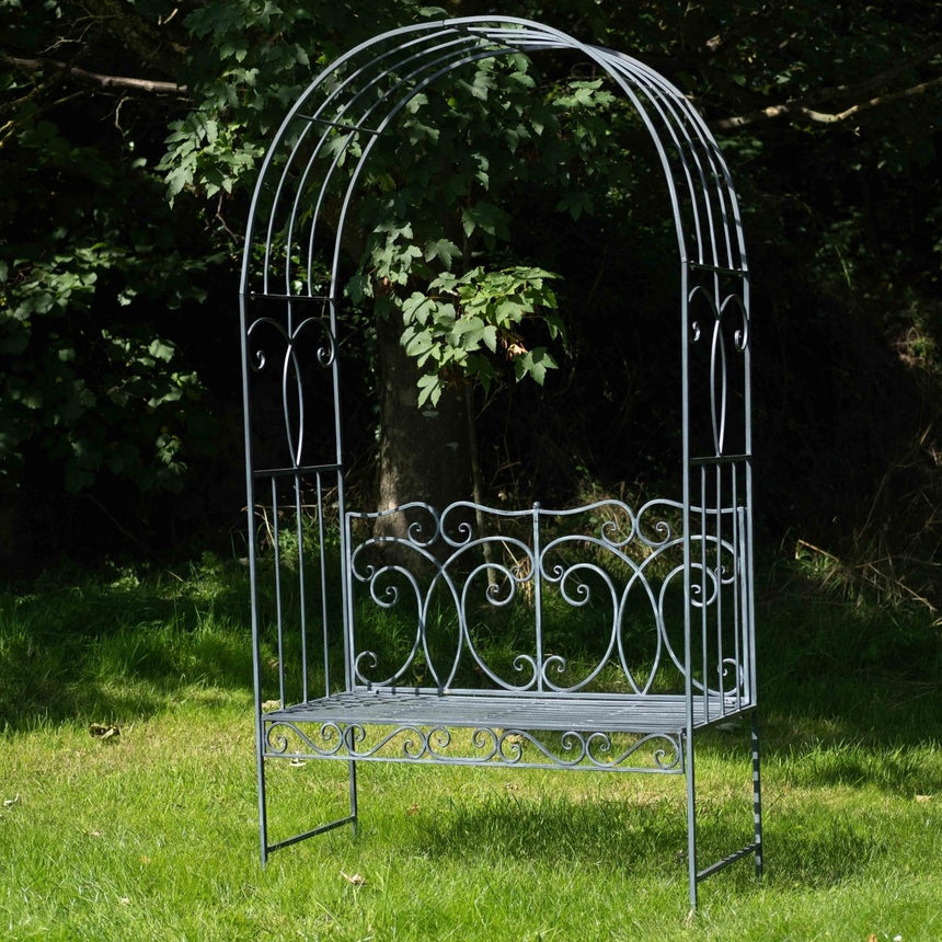 Heritage Outdoor Arbour - Antique Grey Antique Finish Quality Home Decor Garden & Outdoor Living and Gifts