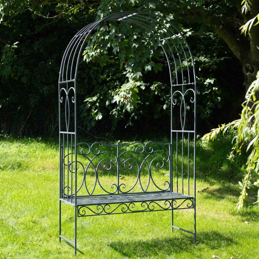 Heritage Outdoor Arbour - Antique Grey Antique Finish Quality Home Decor Garden & Outdoor Living and Gifts