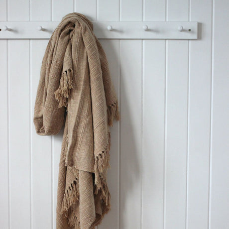 Honey Throw - 100% Cotton, Tasselled Edge, 180x130cm Quality Home Decor Garden & Outdoor Living and Gifts