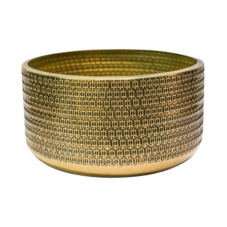 Indoor Gold - Tone Embossed Plant Bowl Luxury Home Decor Garden & Outdoor And Gifts