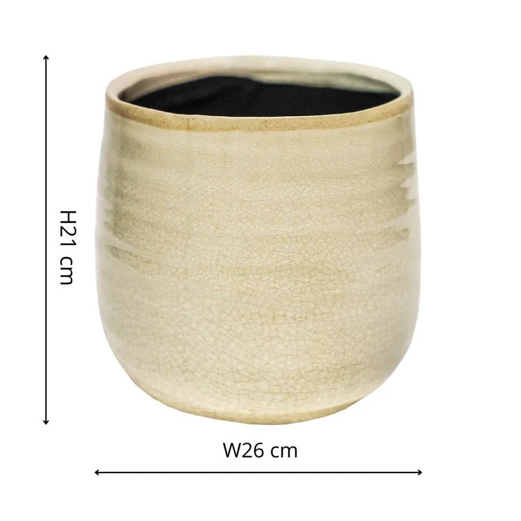 Ivory Cream Ceramic Indoor Plant Pot Luxury Home Decor Garden & Outdoor And Gifts