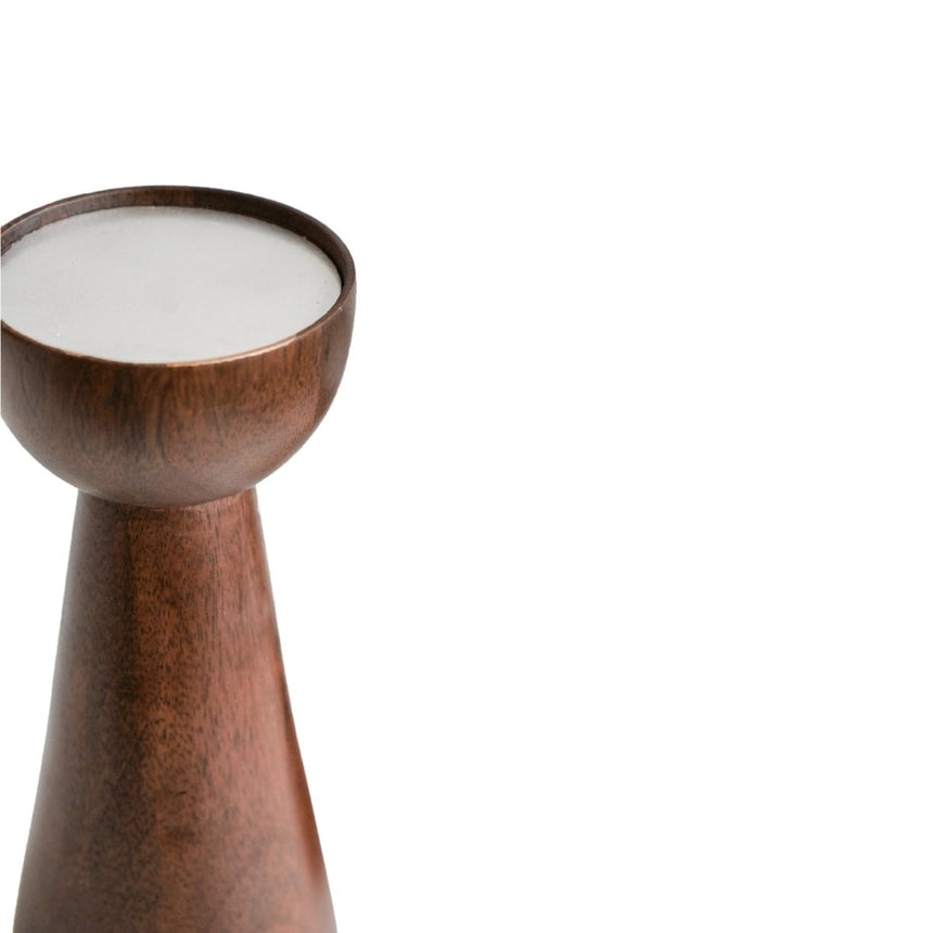 Ivyline - Harvey Walnut Wooden Candle Holders Set of 2 Luxury Home Decor Garden & Outdoor And Gifts