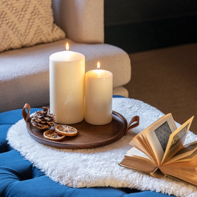 Ivyline - Harvey Walnut Wooden Candle Plate Luxury Home Decor Garden & Outdoor And Gifts