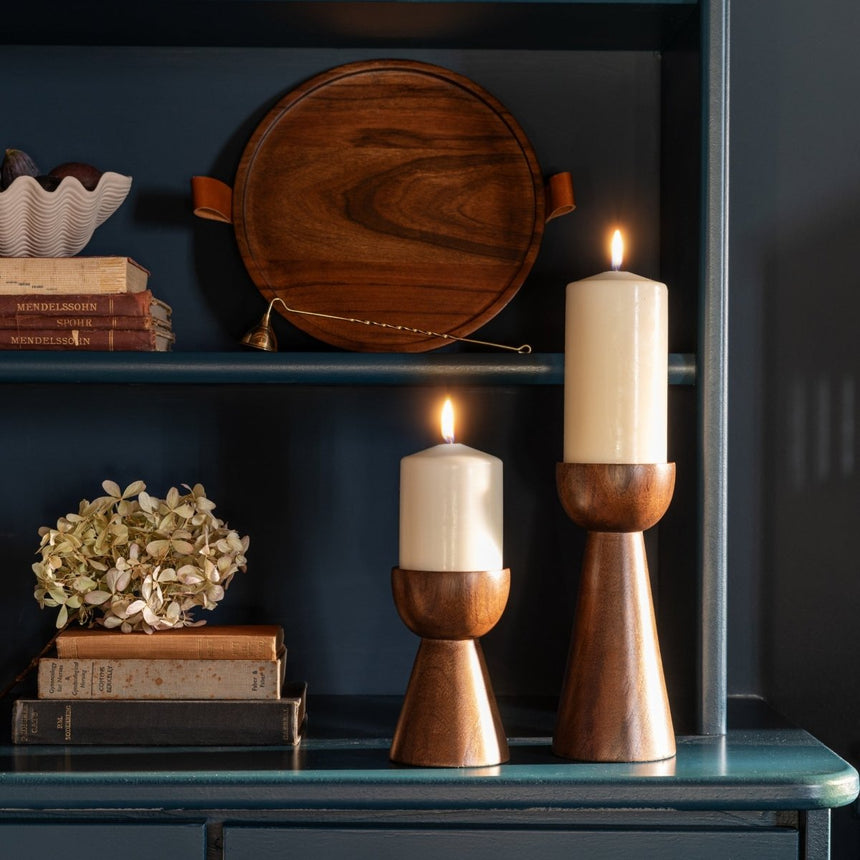 Ivyline - Harvey Walnut Wooden Candle Plate Luxury Home Decor Garden & Outdoor And Gifts