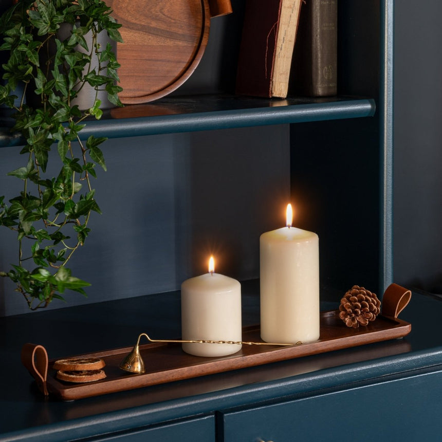 Ivyline - Harvey Walnut Wooden Candle Tray Luxury Home Decor Garden & Outdoor And Gifts
