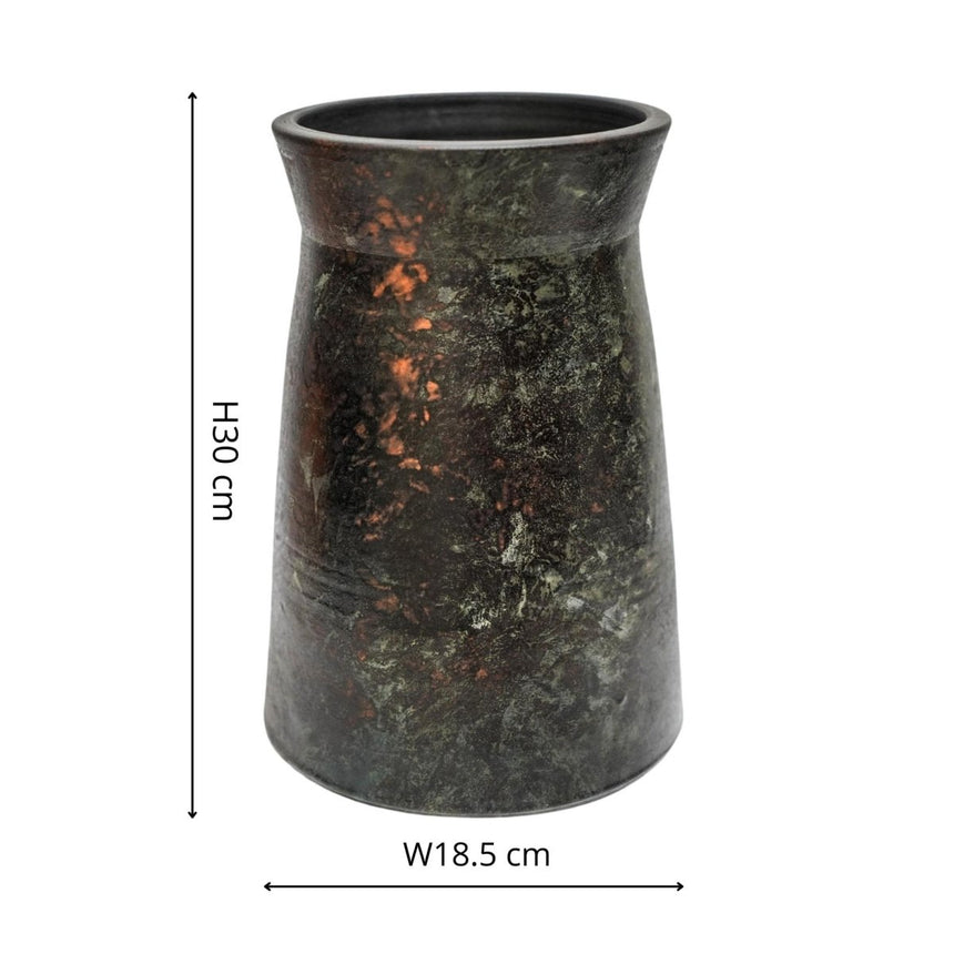 Kew Gardens Terracotta Bronze Finish Vase - Hand Thrown Ceramic Luxury Home Decor Garden & Outdoor And Gifts