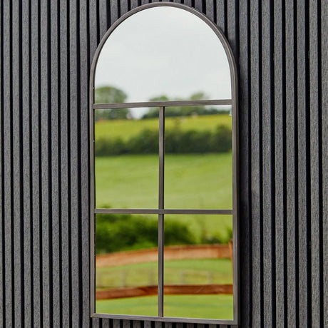 Large Archway Outdoor Garden Mirror Black - Metal, UV Stable Quality Home Decor Garden & Outdoor Living and Gifts