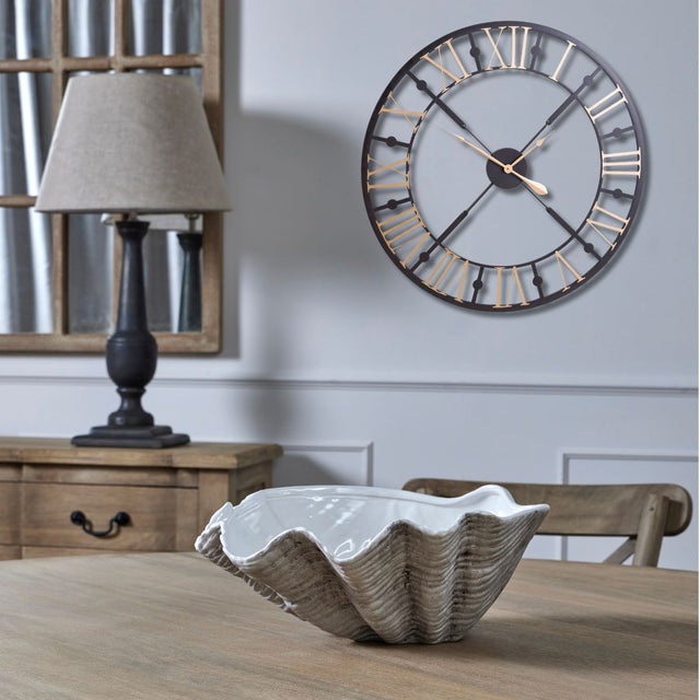 Large Black And Gold Metal Skeleton Clock 95cm - Modern Wall Clocks UK Luxury Home Decor Garden & Outdoor And Gifts