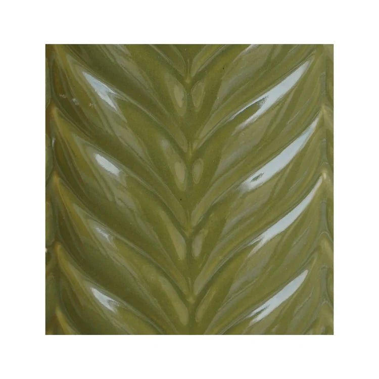 Large Olive Green Indoor Planter With Stand - Embossed Chevron Pattern Luxury Home Decor Garden & Outdoor And Gifts