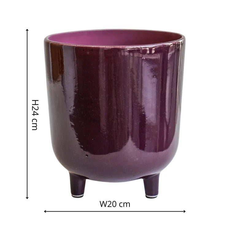 Large Plum Purple Speckled Indoor Plant Pot Luxury Home Decor Garden & Outdoor And Gifts