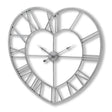 Large Silver Heart Skeleton Wall Clock 89cm - Modern Wall Clocks UK Luxury Home Decor Garden & Outdoor And Gifts